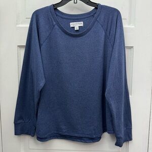 Pullover Sweatshirt Live Love Lounge Karen Neuburger Womens XL Blue